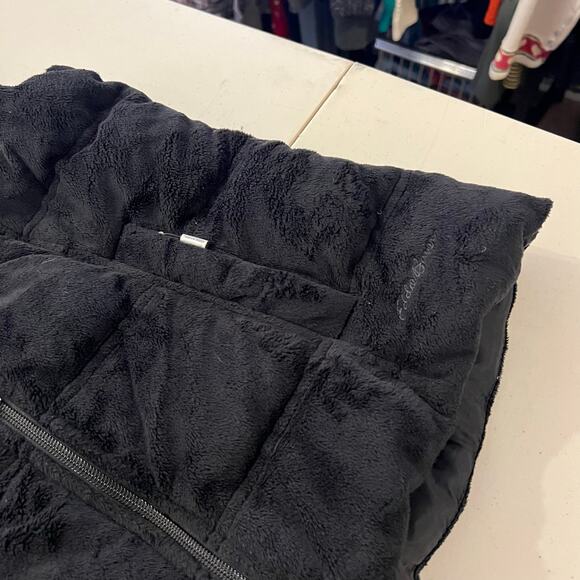 Eddie Bauer Black Goose Down Soft Puffer Plush Zip Up Snow Vest Size Small - Picture 7 of 10